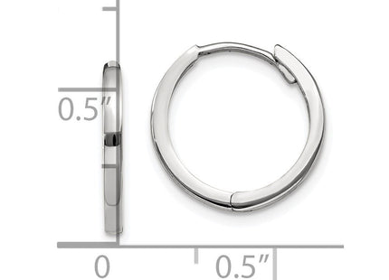 14k White Gold Round Hinged Earrings (Style TM618)