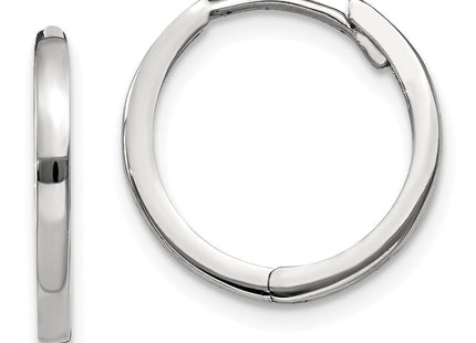 14k White Gold Round Hinged Earrings (Style TM618)