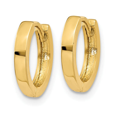 14K Round Hinged Hoop Earrings, 8 x 2mm