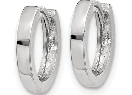 14k White Gold Round Hinged Hoop Earrings (Style TM620)