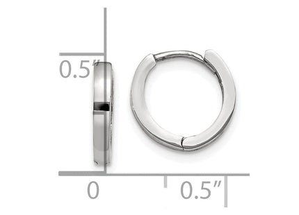 14k White Gold Round Hinged Hoop Earrings (Style TM620)