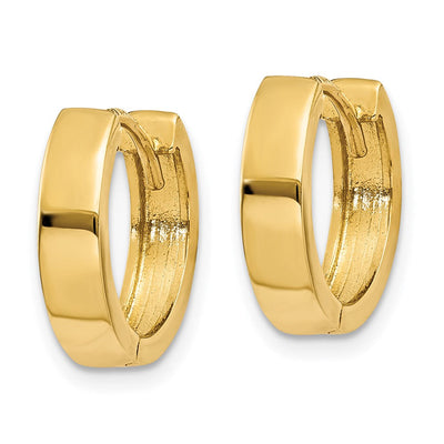 14K Round Hinged Hoop Earrings, 13 x 2.5mm