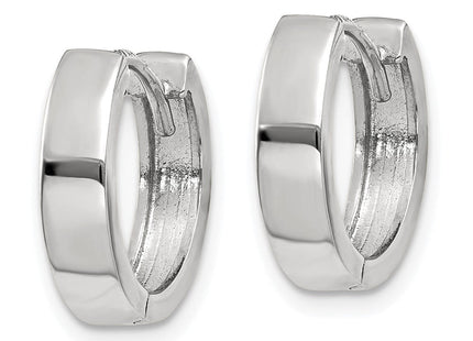 14k White Gold Round Hinged Hoop Earrings (Style TM623)
