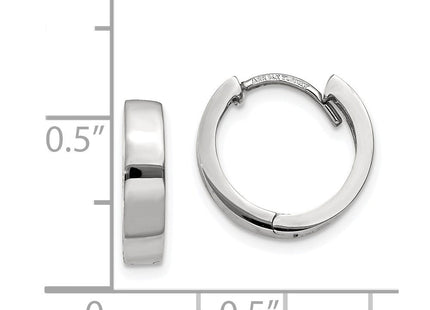 14k White Gold Round Hinged Hoop Earrings (Style TM623)