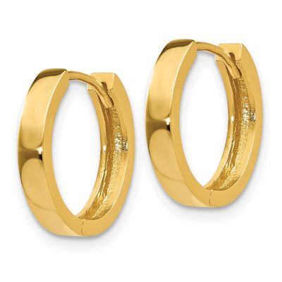 14K Round Hinged Hoop Earrings, 14.5 x 2mm