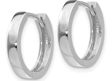 14k White Gold Round Hinged Hoop Earrings (Style TM625)