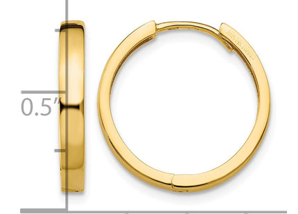 14K gold hoop earrings, further view