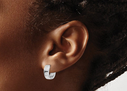 14K White Gold Hinged Hoop Earrings (Style TM631)