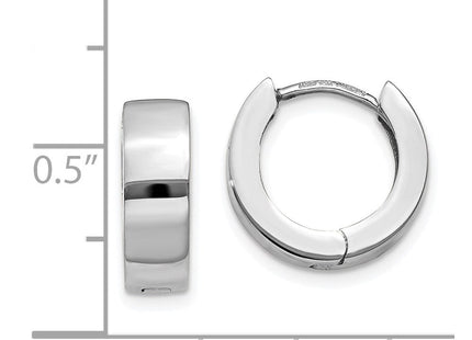 14K White Gold Hinged Hoop Earrings (Style TM631)