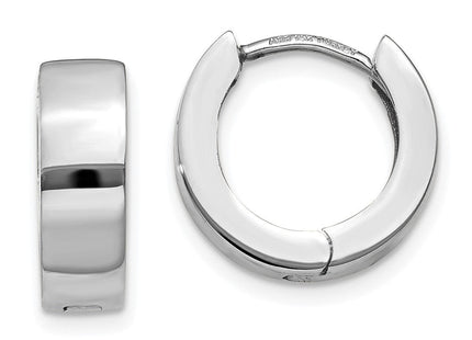 14K White Gold Hinged Hoop Earrings (Style TM631)