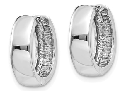 14k White Gold Hinged Earrings, 11 x 4mm