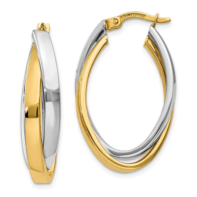 14k Two-tone Earrings Style TM658 - Classique Jewelry Inc.