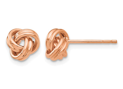 14K rose gold knot earrings