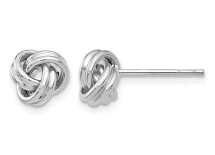 14K white gold knot earrings