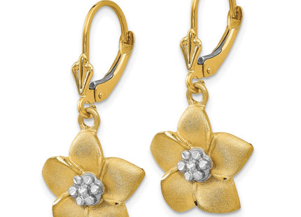 14k Yellow & Rhodium Earrings Style TM724 - Classique Jewelry Inc.