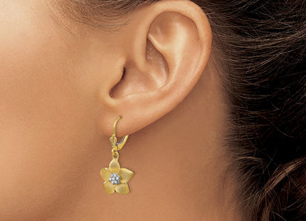 14k Yellow & Rhodium Earrings Style TM724 - Classique Jewelry Inc.