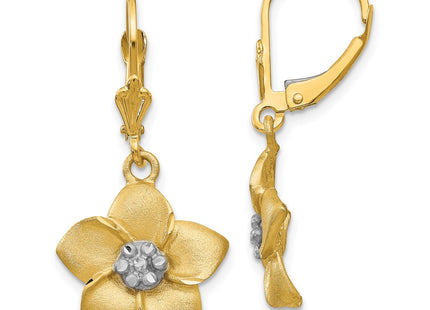 14k Yellow & Rhodium Earrings Style TM724 - Classique Jewelry Inc.