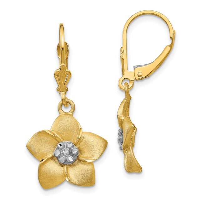 14k Yellow & Rhodium Earrings Style TM724 - Classique Jewelry Inc.