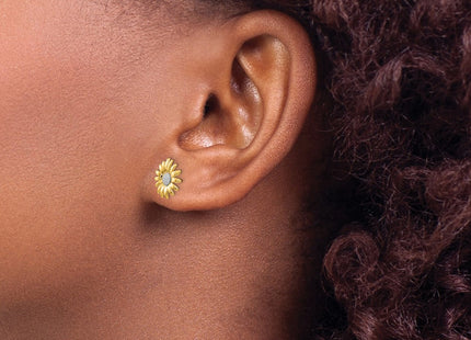 14k Yellow & Rhodium Earrings Style TM735 - Classique Jewelry Inc.