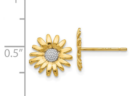 14k Yellow & Rhodium Earrings Style TM735 - Classique Jewelry Inc.