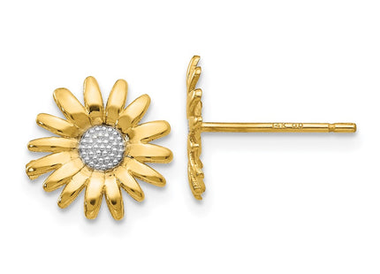 14k Yellow & Rhodium Earrings Style TM735 - Classique Jewelry Inc.