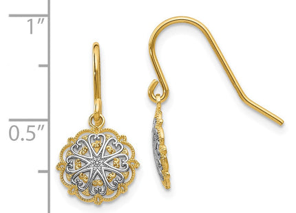 14k Yellow & Rhodium Earrings Style TM739 - Classique Jewelry Inc.