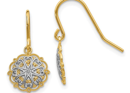 14k Yellow & Rhodium Earrings Style TM739 - Classique Jewelry Inc.