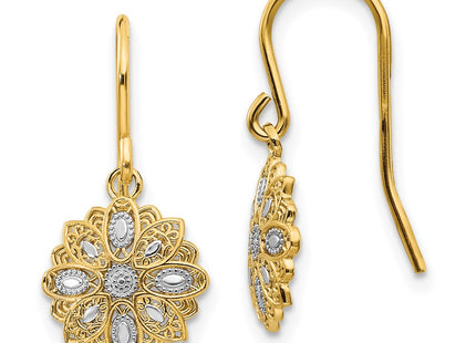 14k Yellow & Rhodium Earrings Style TM740 - Classique Jewelry Inc.