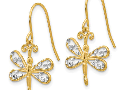 14k Yellow & Rhodium Earrings Style TM747 - Classique Jewelry Inc.