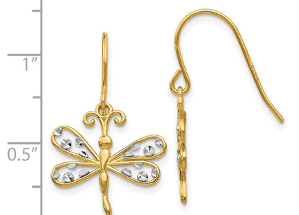 14k Yellow & Rhodium Earrings Style TM747 - Classique Jewelry Inc.