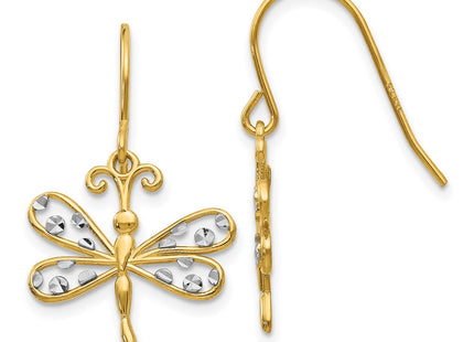 14k Yellow & Rhodium Earrings Style TM747 - Classique Jewelry Inc.