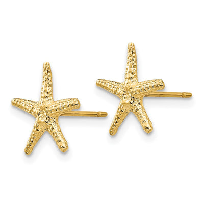14K Starfish Post Earrings, 11 x 11mm