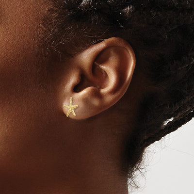 14K Starfish Post Earrings, 11 x 11mm