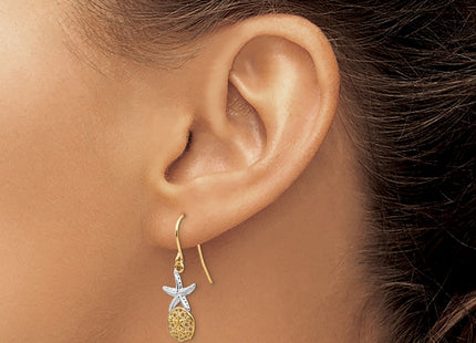 14k Yellow & Rhodium Earrings Style TM770 - Classique Jewelry Inc.