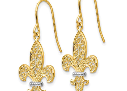 14k Yellow & Rhodium Earrings Style TM793 - Classique Jewelry Inc.