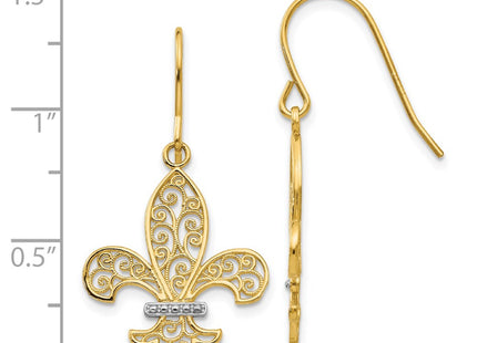 14k Yellow & Rhodium Earrings Style TM793 - Classique Jewelry Inc.