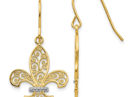14k Yellow & Rhodium Earrings Style TM793 - Classique Jewelry Inc.