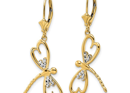 14k Yellow & Rhodium Earrings Style TM798 - Classique Jewelry Inc.