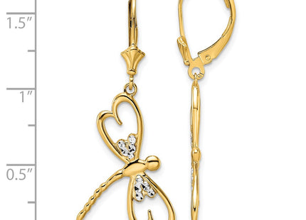 14k Yellow & Rhodium Earrings Style TM798 - Classique Jewelry Inc.