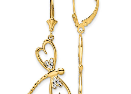 14k Yellow & Rhodium Earrings Style TM798 - Classique Jewelry Inc.