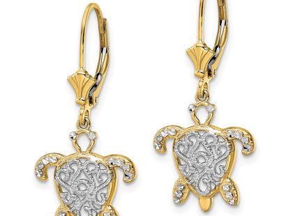 14k Yellow & Rhodium Earrings Style TM801 - Classique Jewelry Inc.