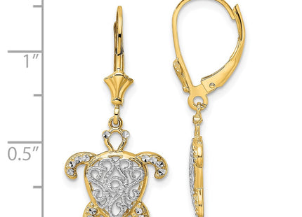 14k Yellow & Rhodium Earrings Style TM801 - Classique Jewelry Inc.