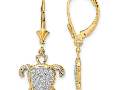 14k Yellow & Rhodium Earrings Style TM801 - Classique Jewelry Inc.