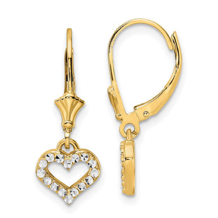 14k Yellow & Rhodium Earrings Style TM802 - Classique Jewelry Inc.