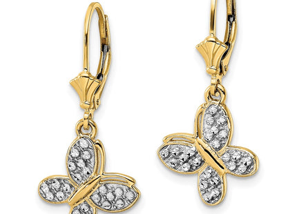 14k Yellow & Rhodium Earrings Style TM803 - Classique Jewelry Inc.