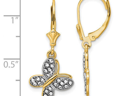 14k Yellow & Rhodium Earrings Style TM803 - Classique Jewelry Inc.
