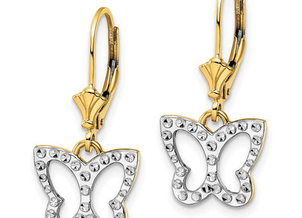 14k Yellow & Rhodium Earrings Style TM804 - Classique Jewelry Inc.