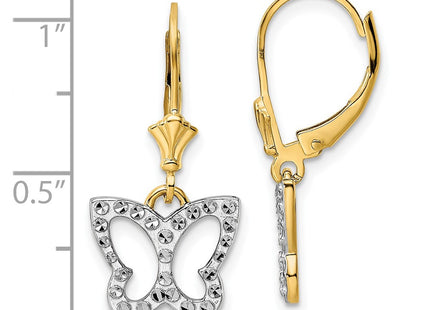 14k Yellow & Rhodium Earrings Style TM804 - Classique Jewelry Inc.