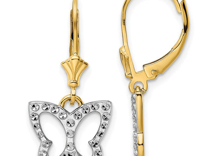 14k Yellow & Rhodium Earrings Style TM804 - Classique Jewelry Inc.