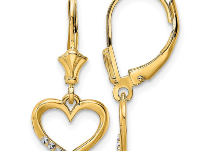 14K gold heart drop earrings